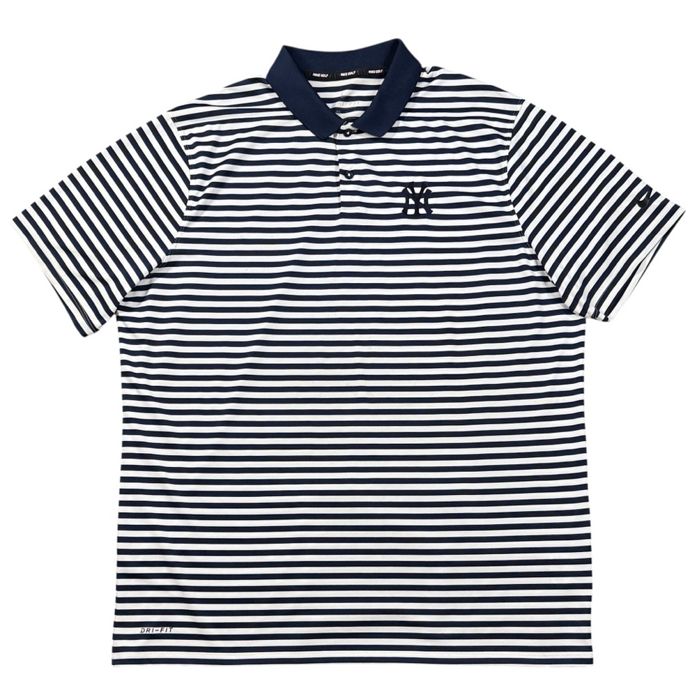 Nike Golf New York Yankees Performance Polo Shirt Blue White Stripes Men’s XL